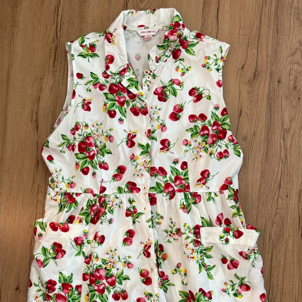 April Cornell Porch Dress with Strawberry Print